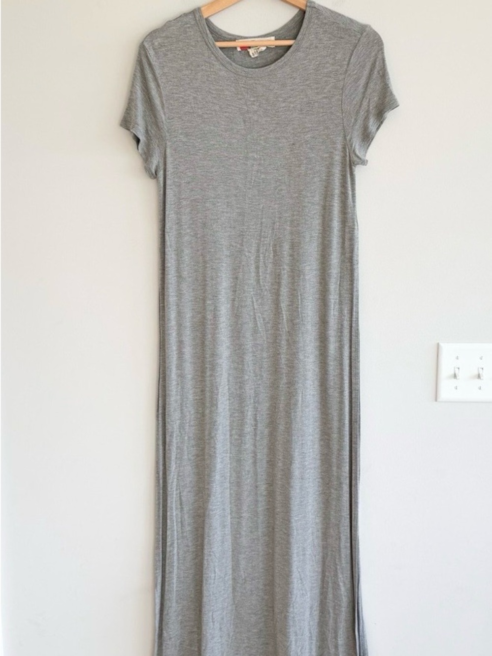 Free People Beach Gray Maxi T-Shirt Dress